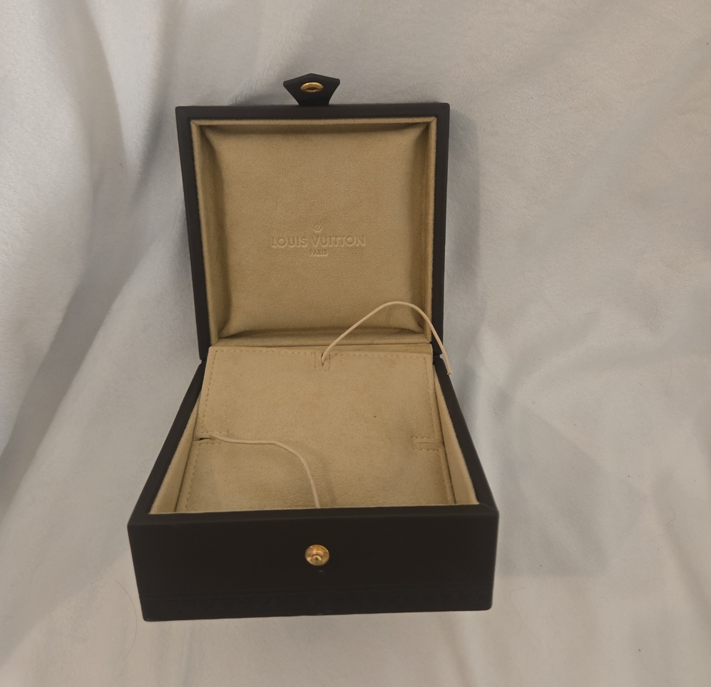 Louis Vuitton Brown Exterior with Beige Interior Jewelry Case W/serial Number